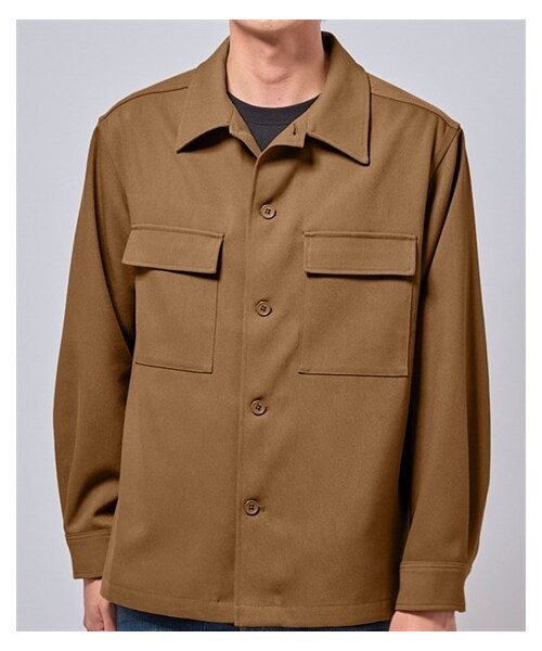 nissen（ニッセン）の「CPOシャツジャケット（ジャケット/アウター・メンズ・ブラウン/黒/ベージュ・M/L/LL/3L/4L/5L/6L/8L/10L）」の6枚目の写真