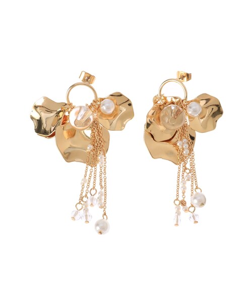 MERCURYDUO（マーキュリーデュオ）の「メタルフラワーモチーフピアス（ピアス（両耳用）・レディース・シルバー/ゴールド・F）」の2枚目の写真