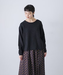 テープヤーンボートネックニット