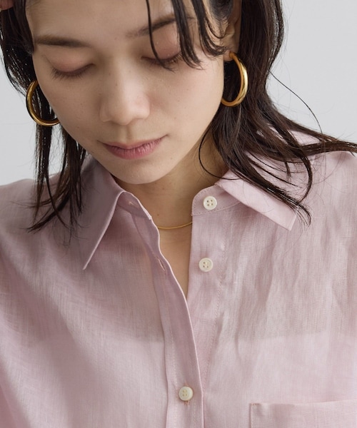 ADAM ET ROPE'(アダムエロペ)の「リネンオーバーシャツ / GENTLE LINEN(シャツ/ブラウス・レディース・ブラック/グレー/ピンク・F)」の22枚目の写真