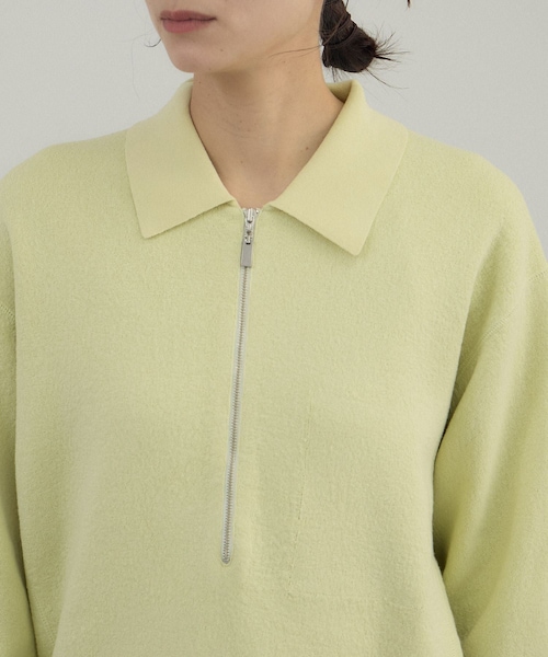 ADAM ET ROPE'（アダムエロペ）の「クレープスウェットライクポロプルオーバー（スウェット・レディース・チャコール/オフホワイト/グリーン系・F）」の22枚目の写真