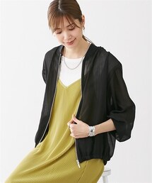 nissen | エステルボイルワッシャーブルゾン(ノーカラーコート)