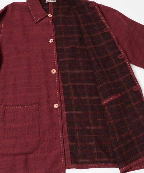 URBAN RESEARCH（アーバンリサーチ）の「MAATEE&SONS　GUPTA WOOL WFACE COVERALL（カバーオール・メンズ・CHACOAL/RED・2/3）」の8枚目の写真