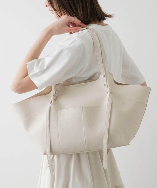 SENSE OF PLACE by URBAN RESEARCH（センスオブプレイスバイアーバンリサーチ）の「アウトポケットトートバッグ（トートバッグ・レディース・BEIGE/BLACK/IVORY・one）」の9枚目の写真