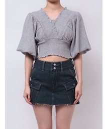 EMODA | SHIRRING MINI TOP(Tシャツ/カットソー)