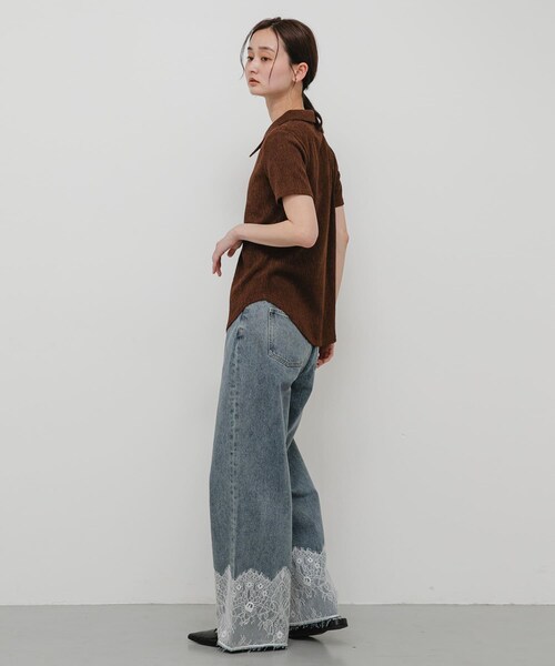SENSE OF PLACE by URBAN RESEARCH(センスオブプレイスバイアーバンリサーチ)の「ハーフスリーブカットシャツ(シャツ/ブラウス・レディース・IVORY/BROWN/NAVY・One)」の17枚目の写真