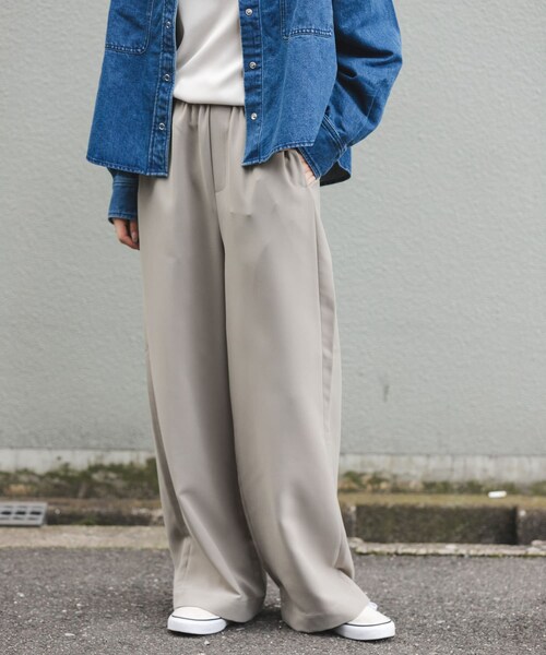 URBAN RESEARCH DOORS（アーバンリサーチドアーズ）の「FORK&SPOON　ダブルクロスイージーパンツ（その他パンツ・レディース・BLACK/BEIGE・1/2）」の20枚目の写真