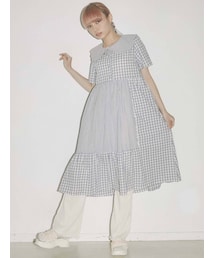 merry jenny | ギンガムスカラップカラーワンピース(ワンピース)
