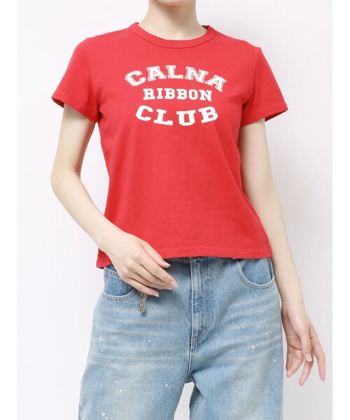 CALNAMUR（カルナムール）の「リボンクラブTシャツ（Tシャツ/カットソー・レディース・ホワイト/グレー/レッド/ピンク/イエロー/ブラウン・F）」の7枚目の写真
