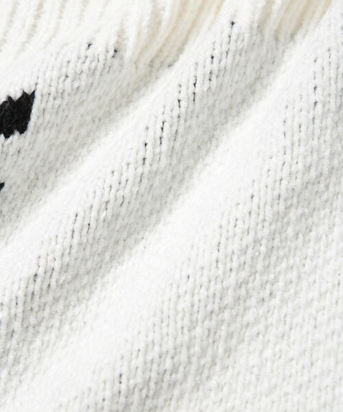 ADAM ET ROPE'（アダムエロペ）の「【X-PARIS/エックスパリ】PAR JACQUARD BOAT-NECKED CHENILLE KNIT SWEATER（ニット/セーター・メンズ・ブラック/ホワイト・M/S）」の12枚目の写真