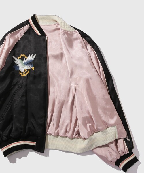 ADAM ET ROPE'（アダムエロペ）の「【DAIRIKU/ダイリク】Tiger&Hawk Big Sleeve Ska Jumper（スタジャン・メンズ・ネイビー/ピンク・L/M/S）」の19枚目の写真