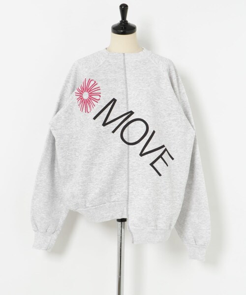 THE GOODLAND MARKET（ザグッドランドマーケット）の「77circa　make MOVE print sweat top（スウェット・レディース・gray1/black1/black2/gray2/navy1/navy2・one）」の3枚目の写真