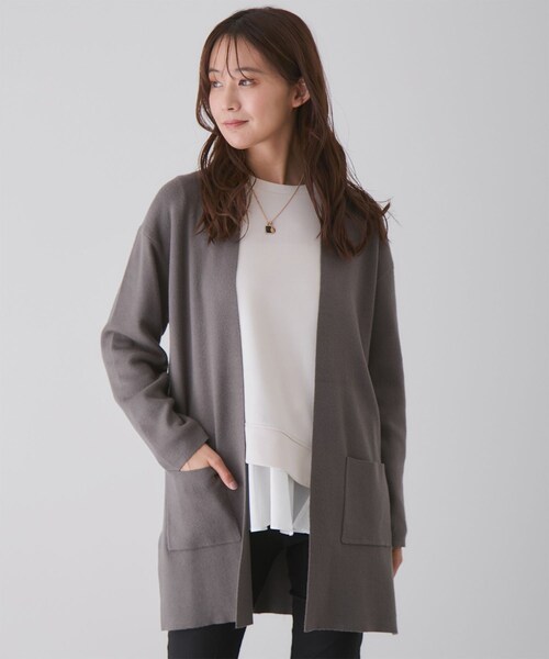 Jayro（ジャイロ）の「もちもちトッパーカーディガン（カーディガン/ボレロ・レディース・ブラック/グレー/ホワイト系/ベージュ/ネイビー・M）」の3枚目の写真