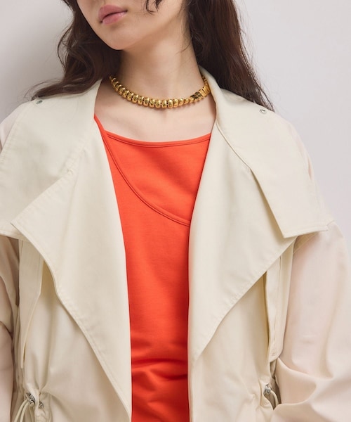 ADAM ET ROPE'(アダムエロペ)の「【WEB限定】・【サステナブル】スタンドカラーロングモッズコート(モッズコート・レディース・ブラック/オフホワイト/ブラウン系・F)」の16枚目の写真