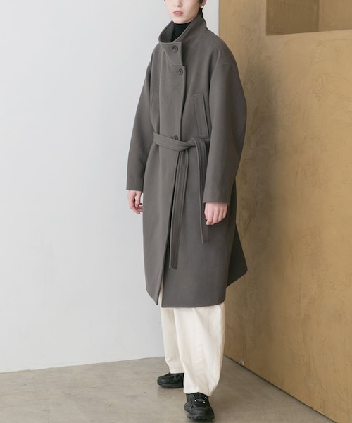 URBAN RESEARCH（アーバンリサーチ）の「スーパー100ウールスタンドカラーコート（テーラードジャケット・レディース・KHAKI/BROWN/D.NAVY・FREE）」の7枚目の写真