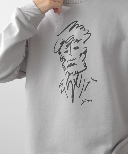 ITEMS URBANRESEARCH（アイテムズ アーバンリサーチ）の「フレンチアートプリントクルーネックスウェット（スウェット・メンズ・DRAWINGOFF/DRAWINGGRY/LOGO OFF/LOGO GRY・M/L）」の22枚目の写真