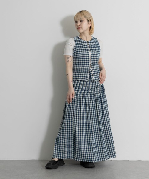 THE GOODLAND MARKET（ザグッドランドマーケット）の「PALIT　Jane Skirt Gingham（スカート・レディース・GINGAM・Free）」の3枚目の写真