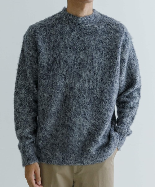 URBAN RESEARCH（アーバンリサーチ）の「new basic MOULINE SHAGGY KNIT（ニット/セーター・メンズ・CHARCOAL/NAVY・M/L）」の2枚目の写真
