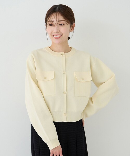 Jayro(ジャイロ)の「ポケ付きクルーカーディガン(カーディガン/ボレロ・レディース・ブラック/チャコール/ワイン/グレー/ベージュ/ネイビー・M)」の8枚目の写真