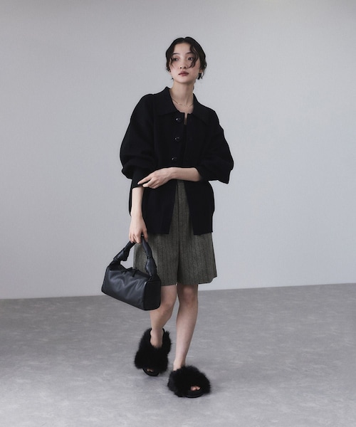 ADAM ET ROPE'（アダムエロペ）の「ツイード＆チェックショートパンツ（その他パンツ・レディース・グレー/ブラウン・36/38）」の8枚目の写真