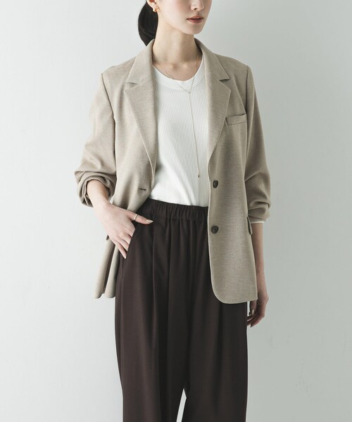 URBAN RESEARCH（アーバンリサーチ）の「リネンライクテーラードジャケット（テーラードジャケット・レディース・BEIGE/BLACK・36/38）」の13枚目の写真