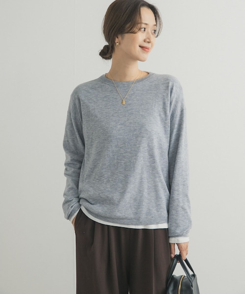 URBAN RESEARCH DOORS（アーバンリサーチドアーズ）の「レイヤードSETプルオーバー（ニット/セーター・レディース・GRAY/ORANGE/NAVY/BEIGE/MINT・Free）」の9枚目の写真