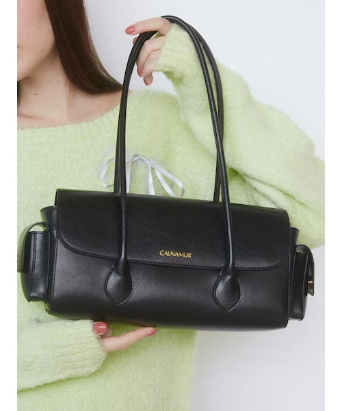 CALNAMUR（カルナムール）の「BOSTON RIBBON DENIM BAG/ボストンリボンデニムバッグ（ボストンバッグ・レディース・ブラック/インディゴ・F）」の2枚目の写真