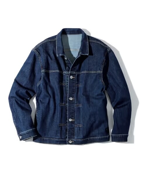 nissen（ニッセン）の「【MBコラボ】ハイストレッチデニムブルゾン（デニムジャケット・メンズ・ブルー/ネイビー・M/L/LL/3L/4L/5L/6L/8L/10L）」の18枚目の写真