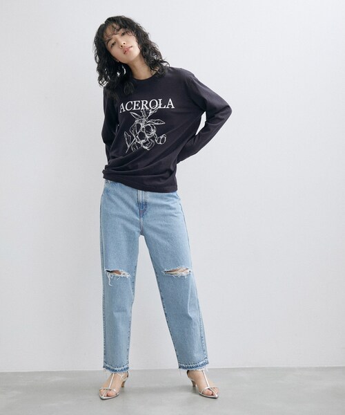ADAM ET ROPE'（アダムエロペ）の「【GOOD ROCK SPEED】別注 ACEROLA LONG SLEEVE TEE（Tシャツ/カットソー・レディース・ホワイト/ネイビー/ピンク・F）」の15枚目の写真