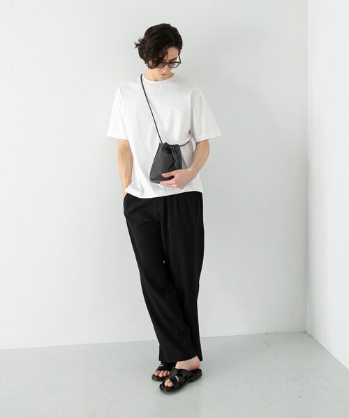 SENSE OF PLACE by URBAN RESEARCH（センスオブプレイスバイアーバンリサーチ）の「シルケットTシャツ(5分袖)（Tシャツ/カットソー・メンズ・WHITE/BLACK/CHARCOAL/GREEN・S/M/L）」の20枚目の写真