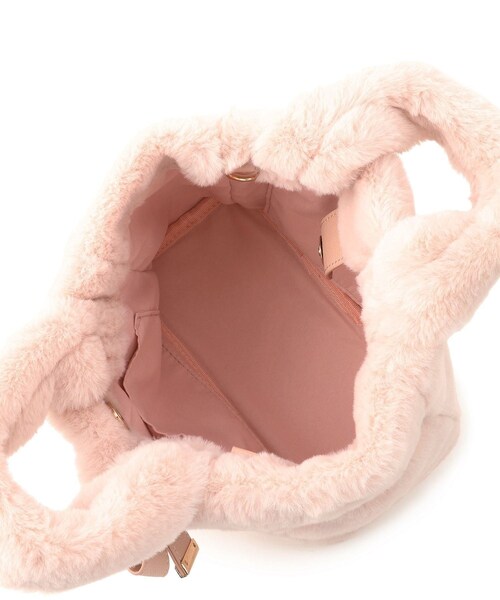 VIS（ビス）の「【2WAY】ファーリボントートバッグ（トートバッグ・レディース・チャコール/キナリ/ピンク・F）」の8枚目の写真