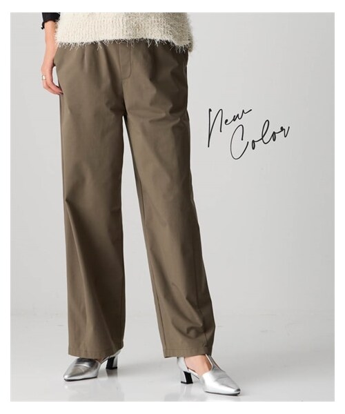 nissen（ニッセン）の「＜大きいサイズ＞２４時間ずっと快適かるスルーメッシュワイド切替パンツ（吸汗速乾・イージーケア・ＵＶカット）（セットアップ可能）（パンツ・レディース・黒/ミッドナイトネイビー/カーキ/モカ・L/LL/3L/4L/5L/6L/8L/10L）」の20枚目の写真