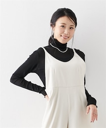nissen | 【大きい胸専用】シアー素材プチハイネック長袖カットソー(Tシャツ/カットソー)