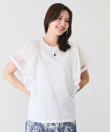Jayro（ジャイロ）の「テープ付フレンチ袖プルオーバー（Tシャツ/カットソー）」