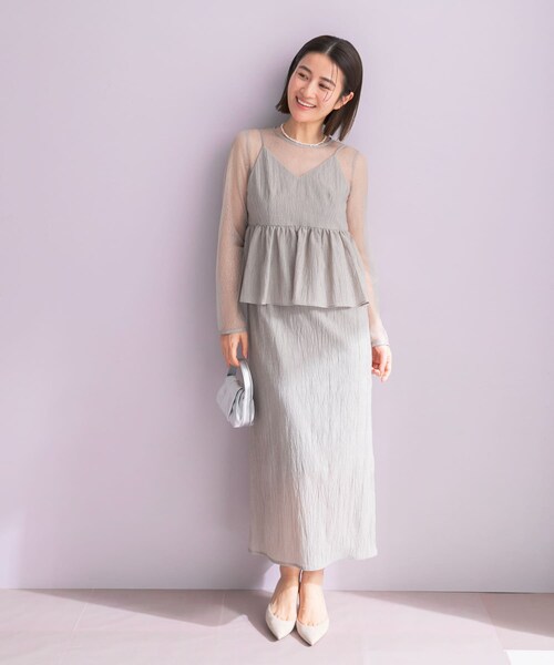 URBAN RESEARCH ROSSO（アーバンリサーチロッソ）の「kaene　レイヤードペプラムドレス（ワンピース・レディース・light gray/blue gray・S）」の8枚目の写真