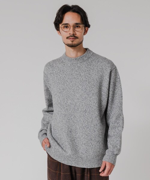 URBAN RESEARCH(アーバンリサーチ)の「MIX MOULINE CREW-NECK KNIT(ニット/セーター・メンズ・BEIGE/GRAY/BLUE/GREEN・M/L)」の1枚目の写真