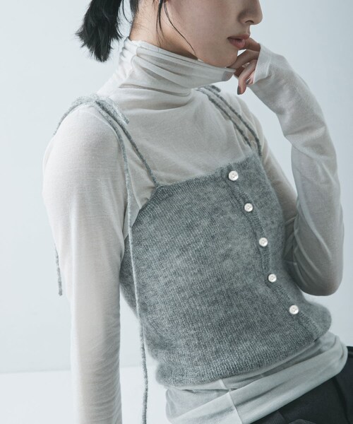 URBAN RESEARCH（アーバンリサーチ）の「シアーモヘヤキャミソール（ニット/セーター・レディース・L.GRAY/YELLOW/NAVY・Free）」の8枚目の写真