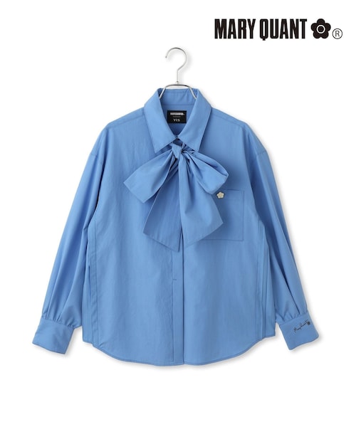 VIS(ビス)の「【MARY QUANT×VIS】リボンボウタイサイドプリーツシャツ(シャツ/ブラウス・レディース・ブラック系/ホワイト/サックス・F)」の19枚目の写真