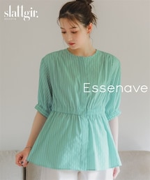 slattgir | 高身長　ウエストギャザーブラウス（トールサイズ）Essenave(シャツ/ブラウス)