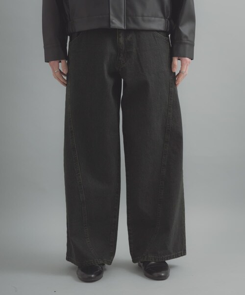 SENSE OF PLACE by URBAN RESEARCH（センスオブプレイスバイアーバンリサーチ）の「『ユニセックス』ケミカルバギーワイドデニムパンツ（デニムパンツ・メンズ・BLACK/NAVY/INDIGO・M/L）」の14枚目の写真