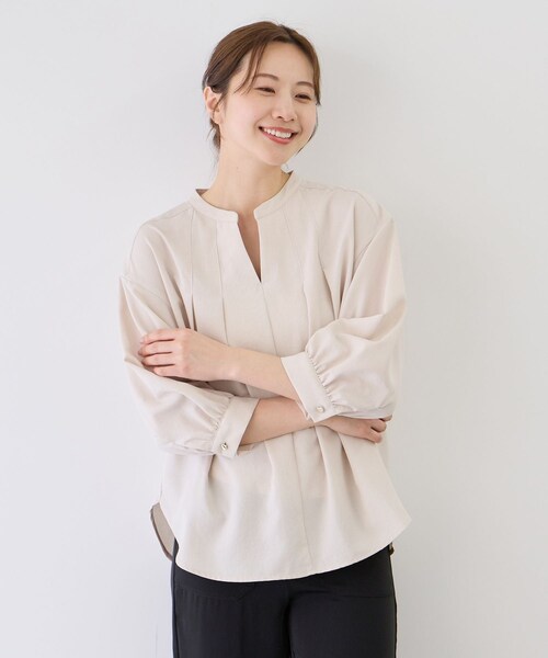 Jayro（ジャイロ）の「タンブラーブッチャーブラウス（シャツ/ブラウス・レディース・チャコール/ライトグレー/ベージュ/キミドリ/ネイビー/ピンク・M）」の3枚目の写真