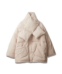 nissen | マフラー付ノーカラーフェイクダウンコート(ジャケット/アウター)