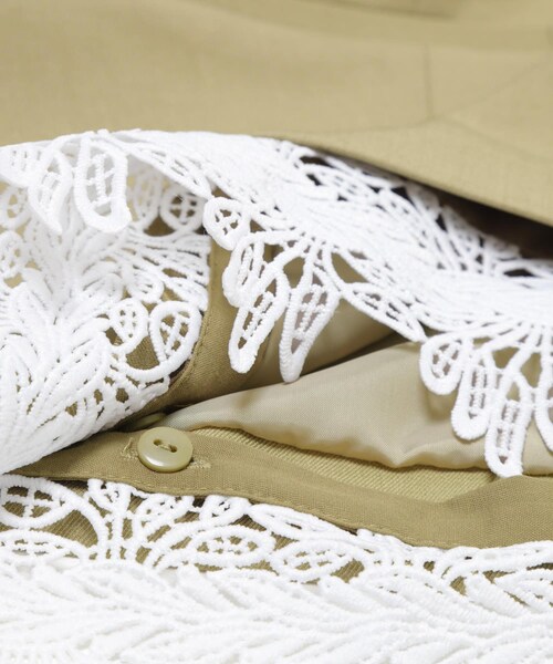 SENSE OF PLACE by URBAN RESEARCH(センスオブプレイスバイアーバンリサーチ)の「レースレイヤードノーカラージャケット(ノーカラージャケット・レディース・BLACK/Y.BEIGE・One)」の22枚目の写真