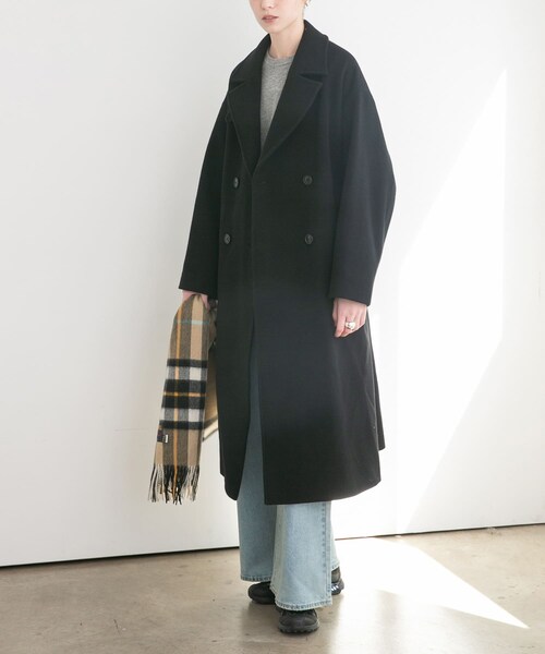 URBAN RESEARCH(アーバンリサーチ)の「スーパー140ウールチェスターコート(チェスターコート・レディース・L.BEIGE/D.GREEN/BLACK・36/38)」の7枚目の写真