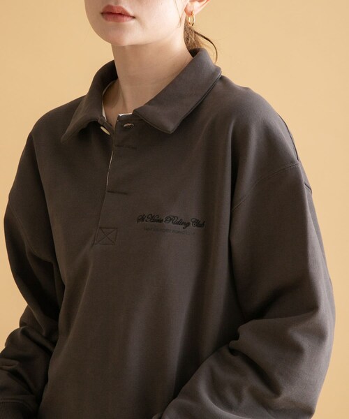 URBAN RESEARCH Sonny Label（アーバンリサーチサニーレーベル）の「GEM SPORTSWEAR　スウェットポロシャツ（スウェット・レディース・ブラウン/オートミール/チャコール・M/L）」の17枚目の写真