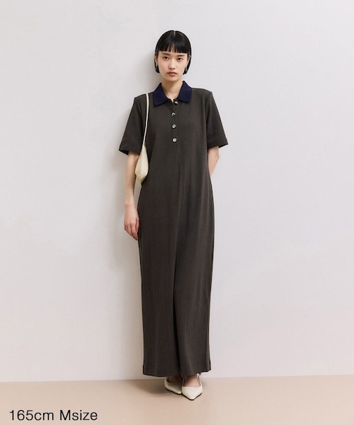 ADAM ET ROPE'(アダムエロペ)の「【WEB限定】ハーフスリーブポロシャツワンピース(ワンピース・レディース・ブラック/チャコール/ネイビー系/レッド・M/S)」の15枚目の写真