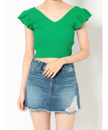 GYDA | 2WAYフリルリブニットTOPS(ニット/セーター)