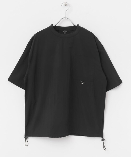 ITEMS URBANRESEARCH（アイテムズ アーバンリサーチ）の「『撥水/イージーケア/接触冷感/UVカット』タスランナイロンクルーネックドロストTシャツ（Tシャツ/カットソー・メンズ・BLK/CHA/NVY・M/L）」の22枚目の写真