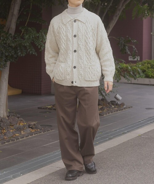 ITEMS URBANRESEARCH（アイテムズ アーバンリサーチ）の「ウール混 フィッシャーマンカーディガン（カーディガン/ボレロ・メンズ・WHT/NVY/BLK・M/L）」の7枚目の写真