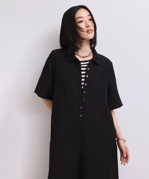 ADAM ET ROPE'（アダムエロペ）の「【WEB限定】・【定番】ポロシャツオールインワン（つなぎ/オールインワン・レディース・ブラック/ダークブラウン/ネイビー・36/38）」の14枚目の写真